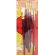 Набір пензлів 7073, синтетика круг/плос/кут. 3/3/1шт. KOLOS