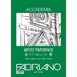 Fabriano Блок папіру для рисунку Accademia А3 (29.7*42 см) 160 г/м2,  дрібне зерно, 75 арк.