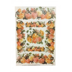 Декупажная карта Escapism 35х50см "Розы разноцв.Бордюр"
