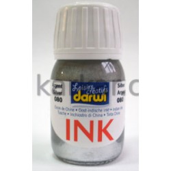 Туш (незмивна) Darwi INK 30мл СРІБЛО