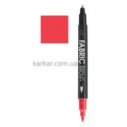 Маркер Червоний,  д/св. тканин, двосторонній, 0,75мм, 1-2мм, 122-S, Fabric ball&Brush