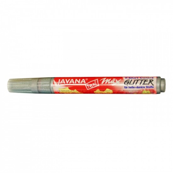 Маркер для светлой и темной ткани (2-4 мм) JavanaTex Glitter (стирка 40*) СЕРЕБРО