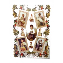 Декупажная карта 50х70  Эллегия (девочки-итальянки)