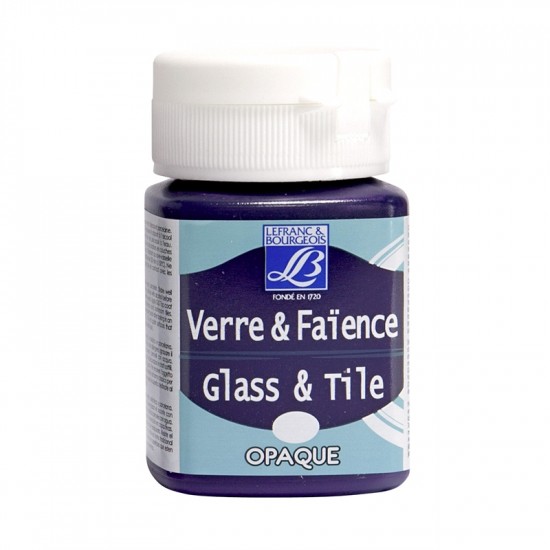 Lefranc фарба по склу та кераміці непрозора Glass & Tile opaque 50 мл, #643 Bilberry (Чорничний)
