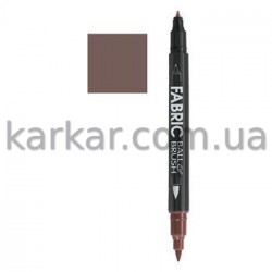 Маркер Коричневий,  д/св. тканин, двосторонній, 0,75мм, 1-2мм, 122-S, Fabric ball&Brush