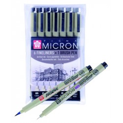 Набір лінерів PIGMA Micron 6шт+PIGMA BRUSH В ПОДАРУНОК, Sakura Набір лінерів PIGMA Micron 6шт+PIGMA BRUSH В ПОДАРУНОК, Sakura