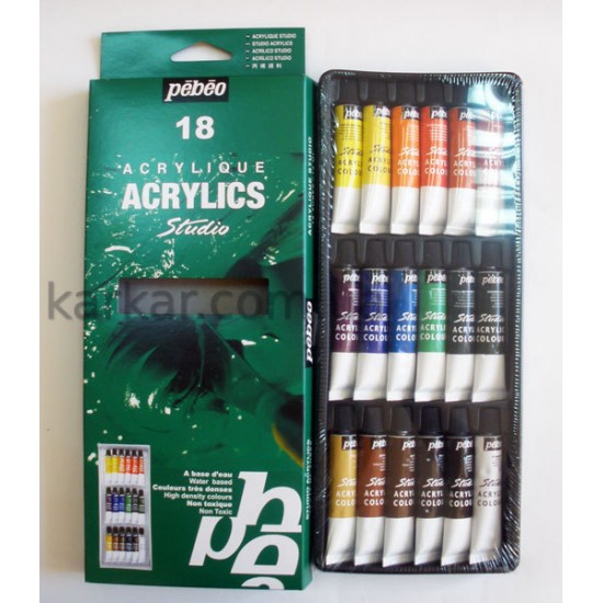 Набір акрилових фарб "Studio" в картон.коробці (18 х12мл) Набор красок акриловых "Studio" в картон.коробке (18 х12мл)