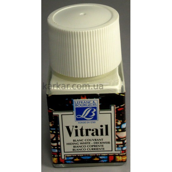 Lefranc фарба вітражна Vitrail 50 мл, #004 Covering white (Білий)