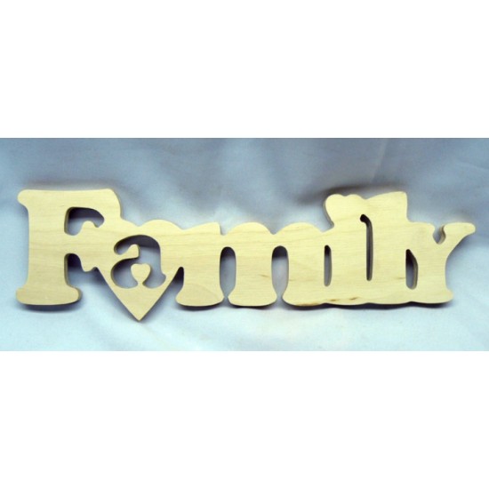 0681-Слово "Family", фанера 10мм, 35*10см