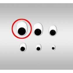 Очі рухливі овальні, діаметр 20 мм, 1 шт.