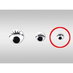 Очі рухливі з віями, діаметр, 7 мм, 1 шт.